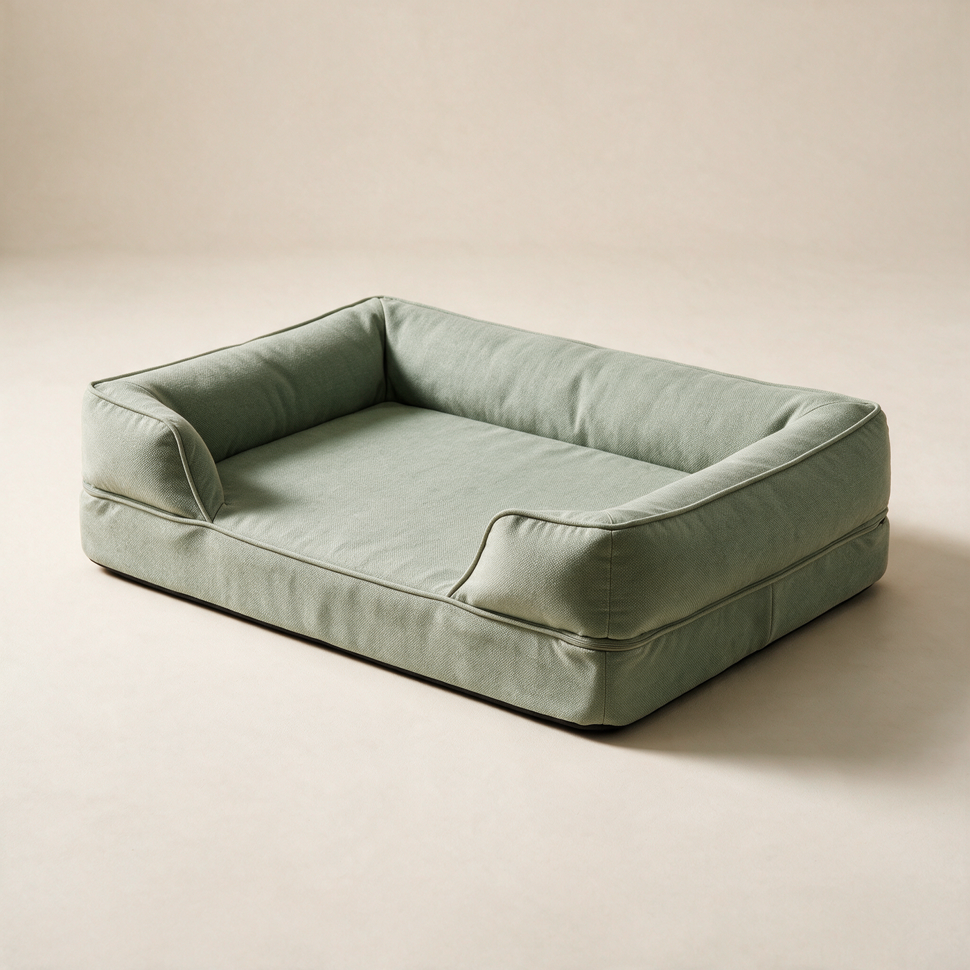CloudNest Bolster Dog Bed in Soft Sage