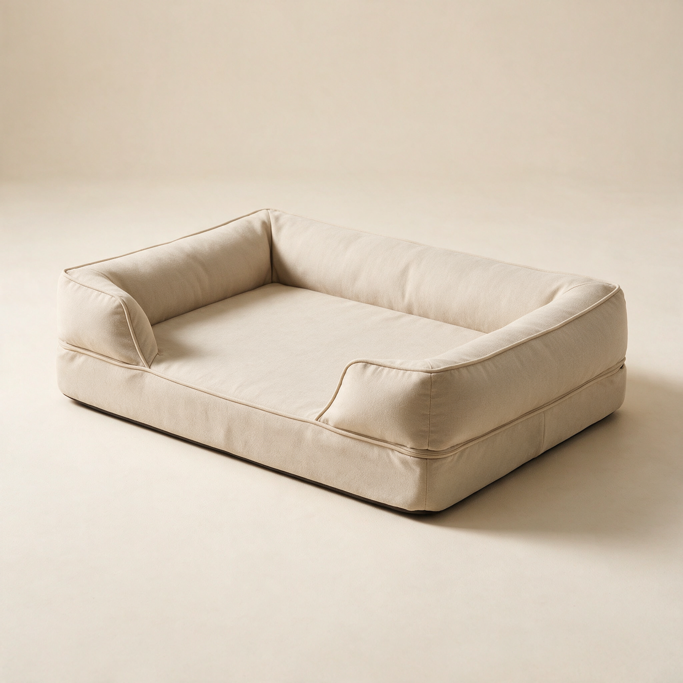 CloudNest Bolster Dog Bed in Warm Oat