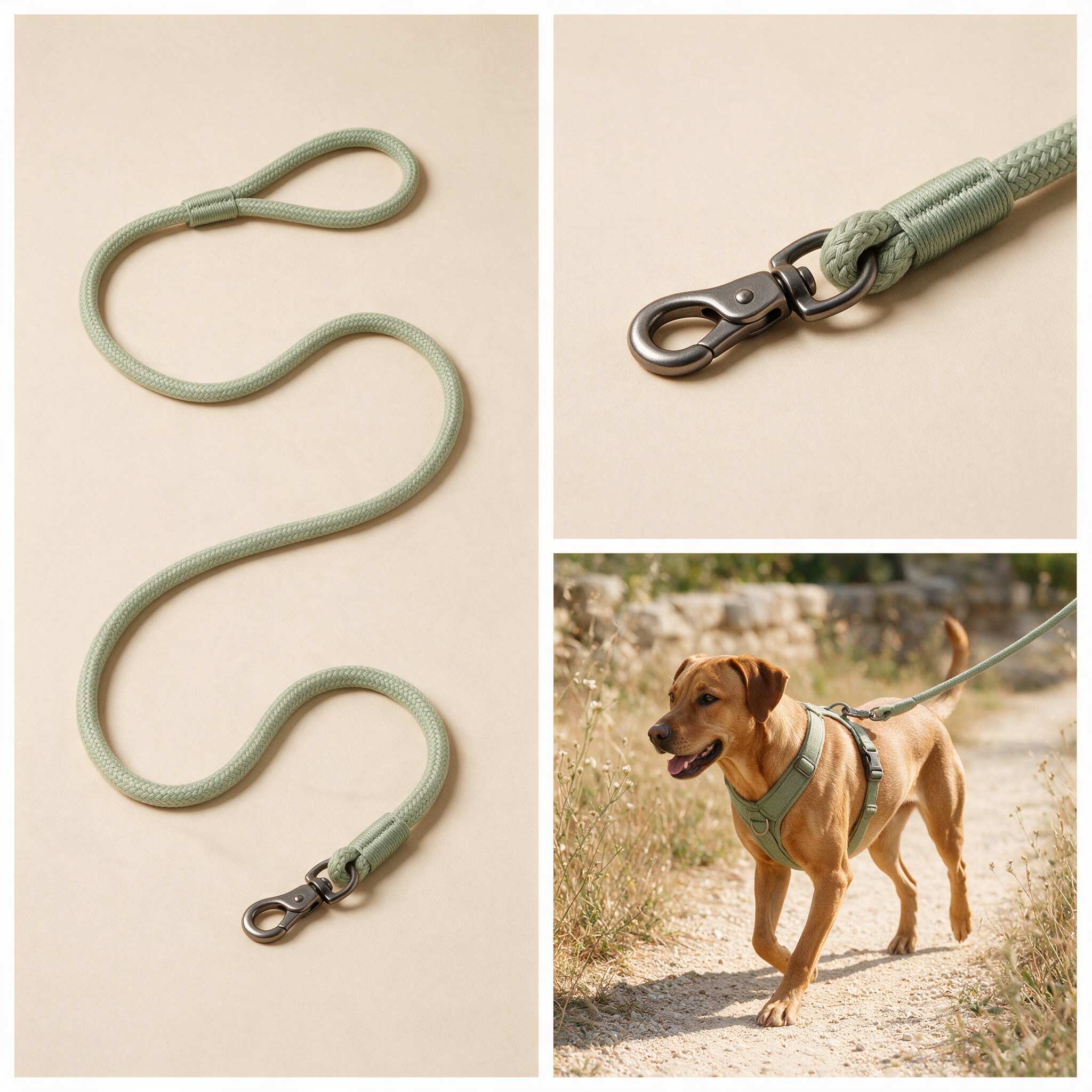 Full view of the Everyday Rope-Style Dog Leash