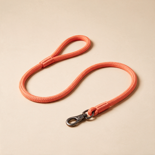 Everyday Rope-Style Dog Leash in Happy Coral