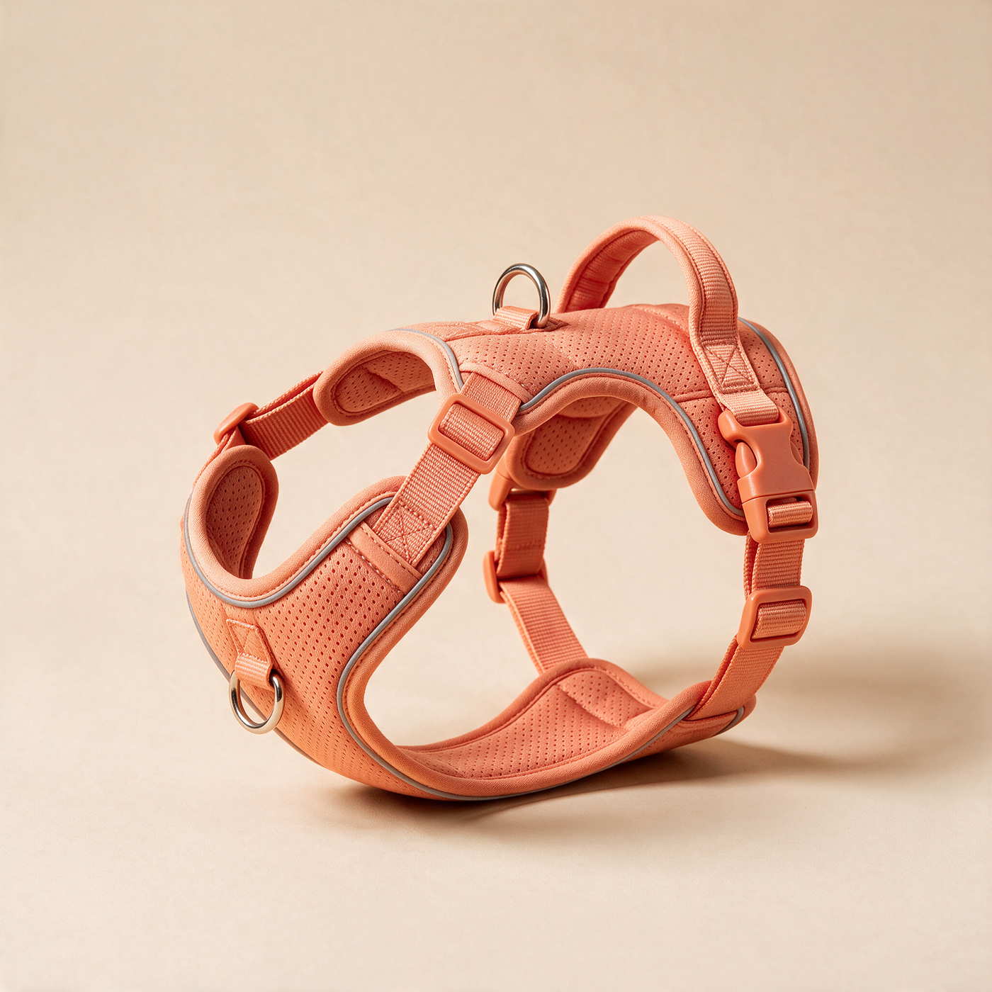 TrailEase Adjustable Dog Harness in Happy Coral